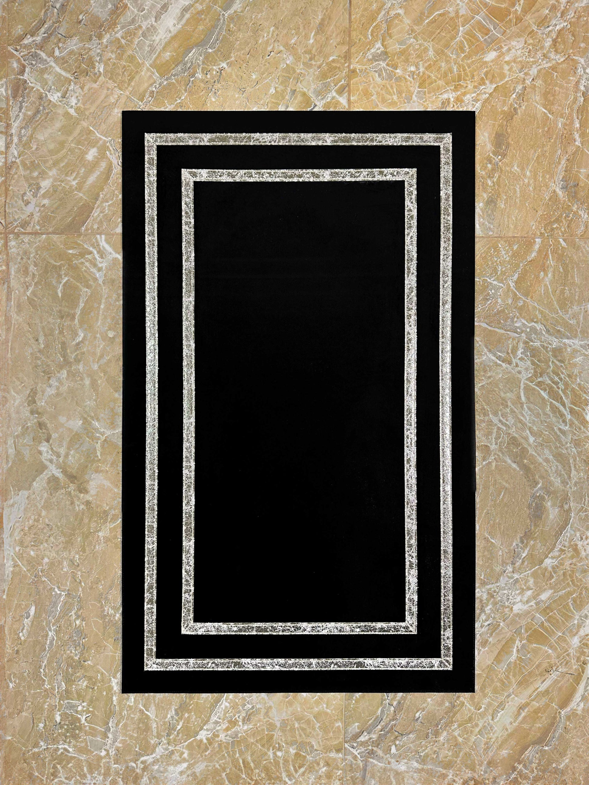 Berna Rectangular Black & Gold Modern Leather Striped Minimal Rug - by Creative Home Rugs, RUG-BRNA-BlaGo-4060,RUG-BRNA-BlaGo-60100,RUG-BRNA-BlaGo-70120,RUG-BRNA-BlaGo-85137,RUG-BRNA-BlaGo-121182