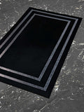 Berna Rectangular Full Black & Metallic Modern Leather Striped Minimal Rug - by Creative Home Rugs,RUG-BRNA-BlaMtbla-4060,RUG-BRNA-BlaMtbla-60100,RUG-BRNA-BlaMtbla-70120,RUG-BRNA-BlaMtbla-85137,RUG-BRNA-BlaMtbla-121182