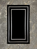 Berna Rectangular Black & Silver Modern Leather Striped Minimal Rug - by Creative Home Rugs, RUG-BRNA-BlaSi-4060,RUG-BRNA-BlaSi-60100,RUG-BRNA-BlaSi-70120,RUG-BRNA-BlaSi-85137,RUG-BRNA-BlaSi-121182