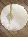 Yildiz Round Luxury Cut Through Modern Light Gold Rug by Creative Home, Turkish Leather Circular Mat, Washable Turkish Circle Carpet,RUGR-CH-YLDZ-LGoYGo-140,RUGR-CH-YLDZ-LGoYGo-220,RUGR-CH-YLDZ-LGoYGo-220