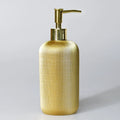 Nida Gold Color Bathroom Accessory Set, Luxury Striped Bath Decor, Chich Resin Bath Set by Creative Home,BAS-SLM-NIDA-Go