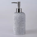 Ebru Silver Color 5 Piece Bathroom Accessory Set, Luxury Resin Modern Bath Decor by Creative Home,BAS-SLM-EBRU-Si