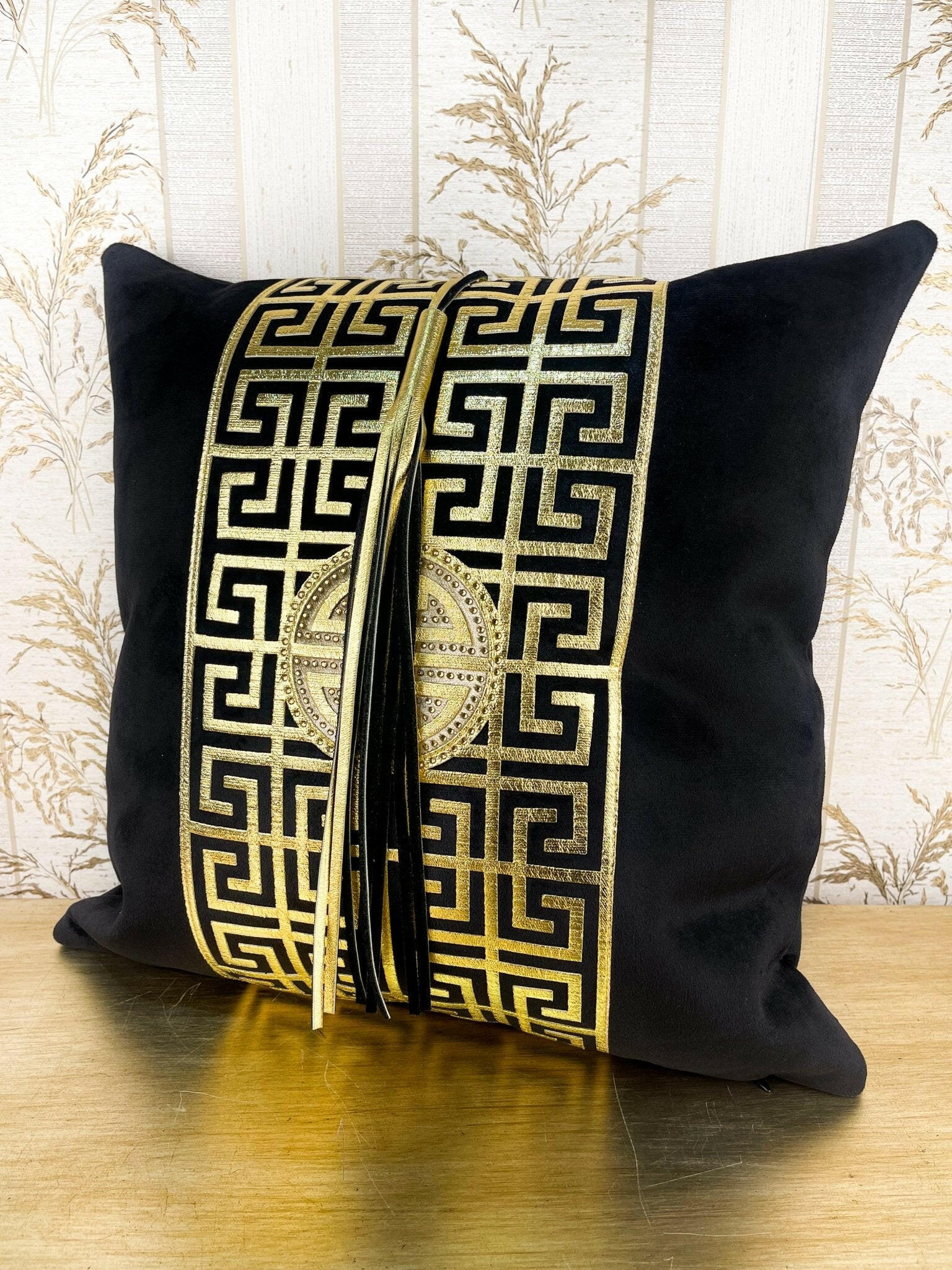 Anka Greek Key Pattern Throw Pillowcase Luxury Cushion Cover Sham