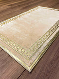 Anka Exclusive Cream & Gold Color Rug - Creative Home Designs Rugs, Versace Style Turkish Carpet, Greek Key Mat,RUG-ANKAE-CG-4060,RUG-ANKAE-CG-60100,RUG-ANKAE-CG-70120,RUG-ANKAE-CG-85137,RUG-ANKAE-CG-121182
