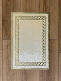 Anka Exclusive Cream & Gold Color Rug - Creative Home Designs Rugs, Versace Style Turkish Carpet, Greek Key Mat