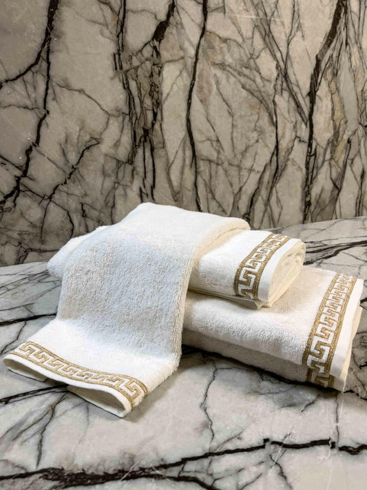 Anka Towel Set - Creative Home Designs, Versace Style Greek Key Towels