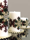 Christmas Snowflake White Candle Set of 3, Chic Decorative Colorful Candles Creative Home Designs,CS-CH-CSF-R