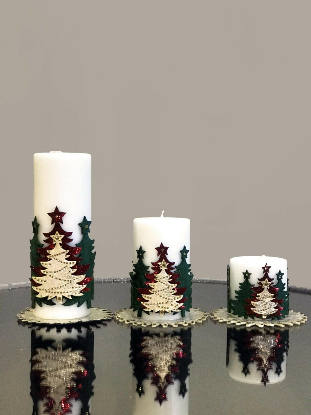 Christmas Tree Candle Set of 3, Decorative Candles by Creative Home