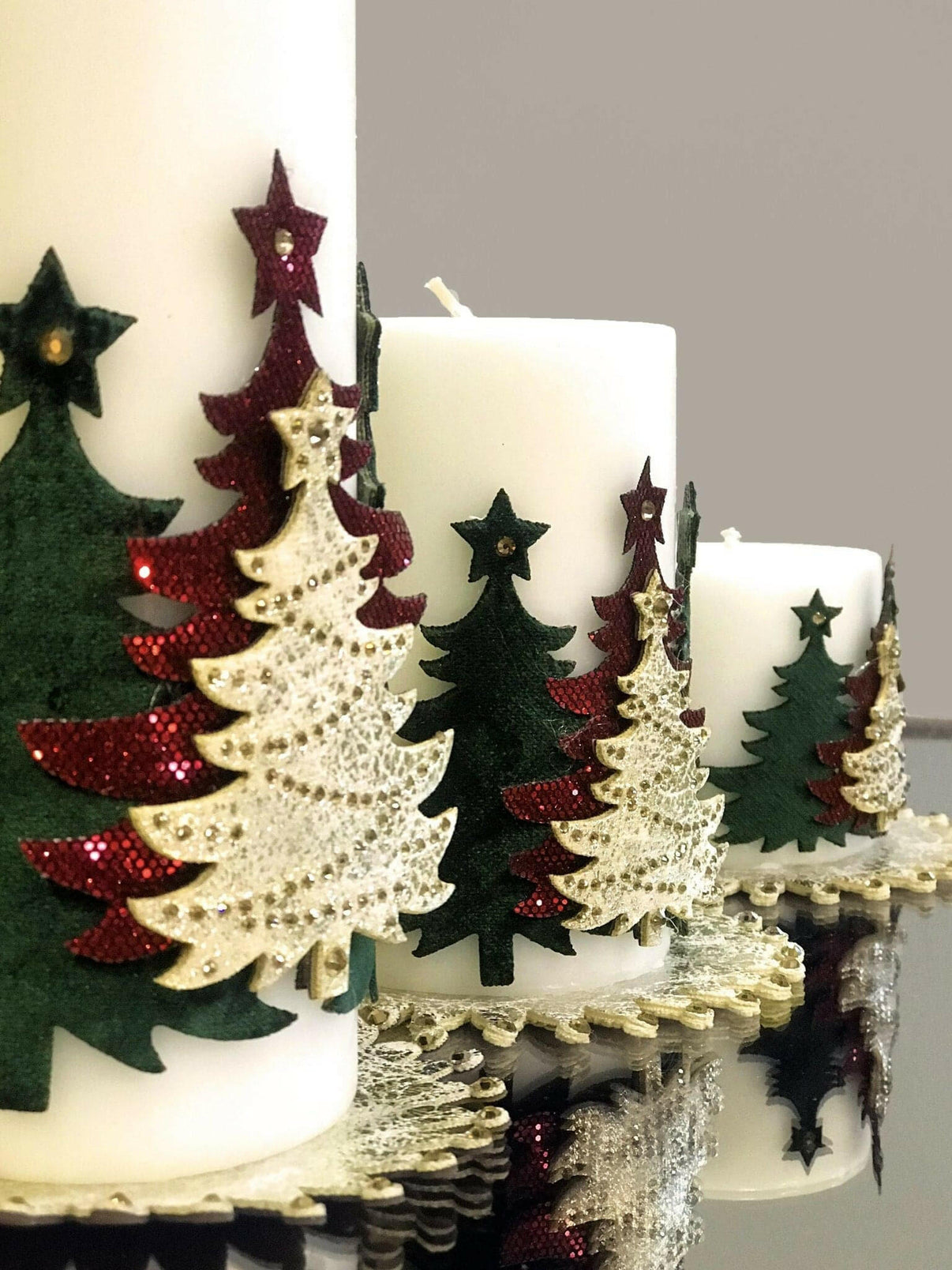 Christmas Tree Candle Set of 3, Decorative Candles by Creative Home