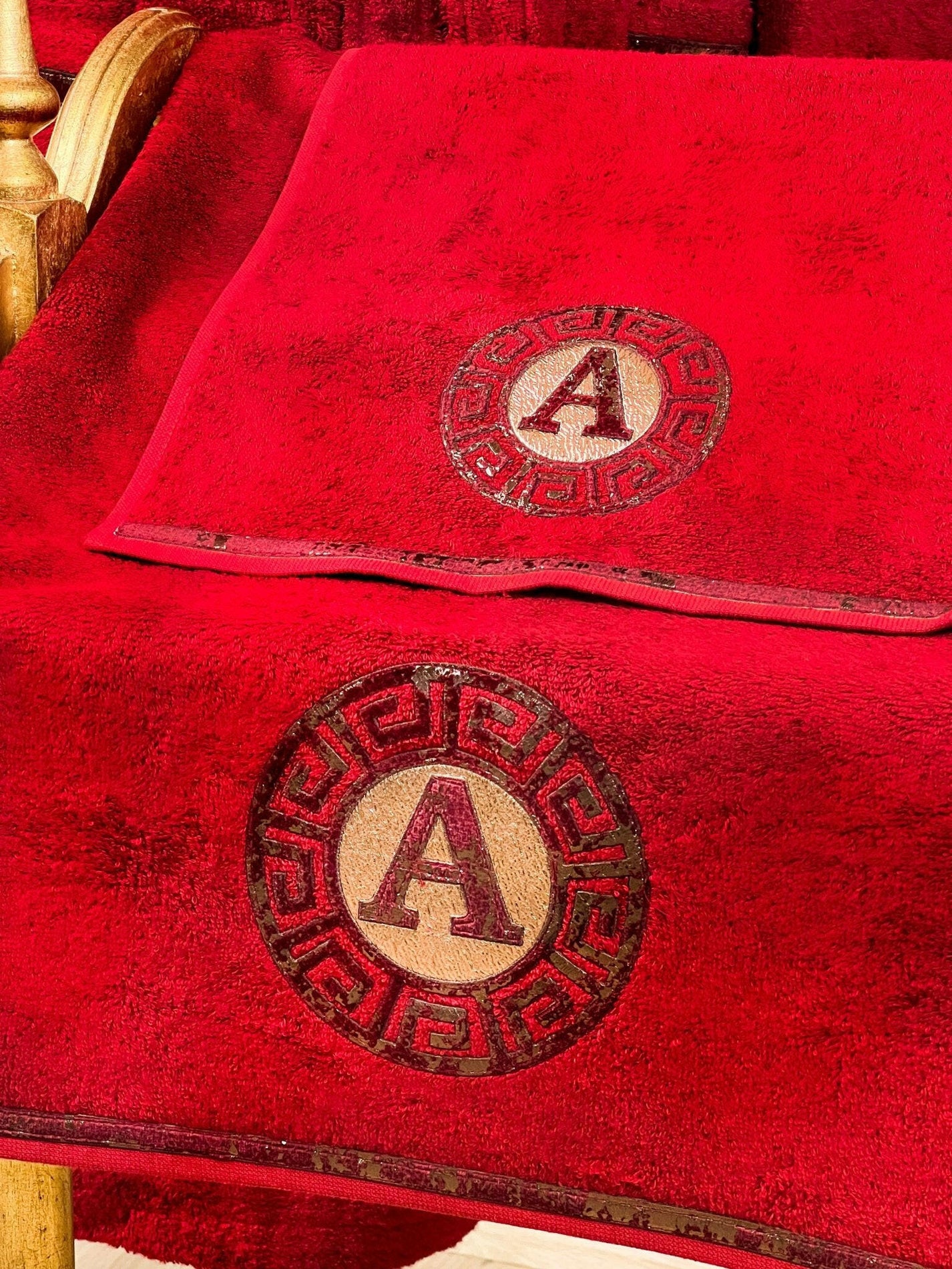 Customized Bathrobe For Her Monogrammed Initials Slippers & Towels Set