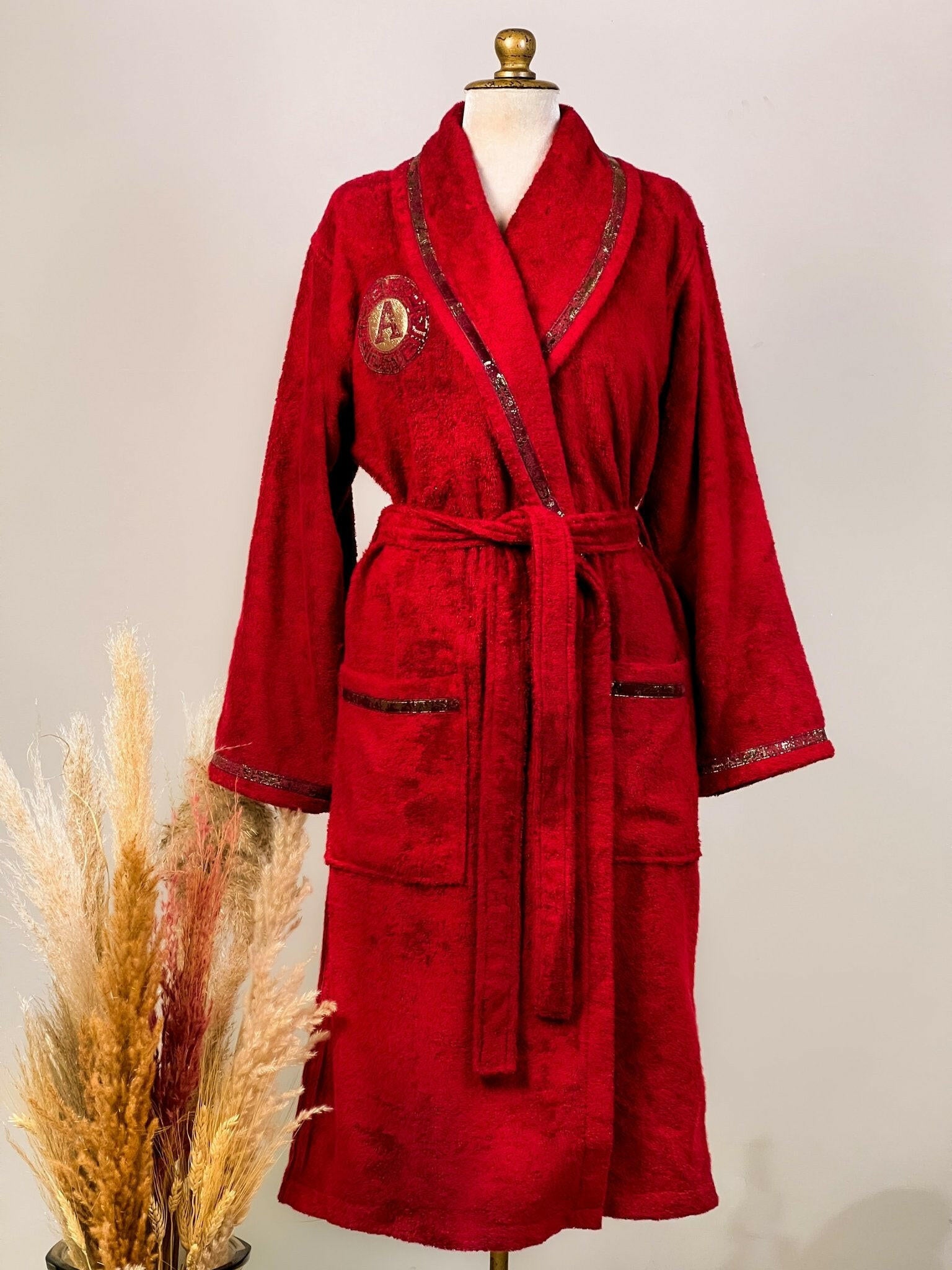 Customized Bathrobe For Her Monogrammed Initials Slippers & Towels Set