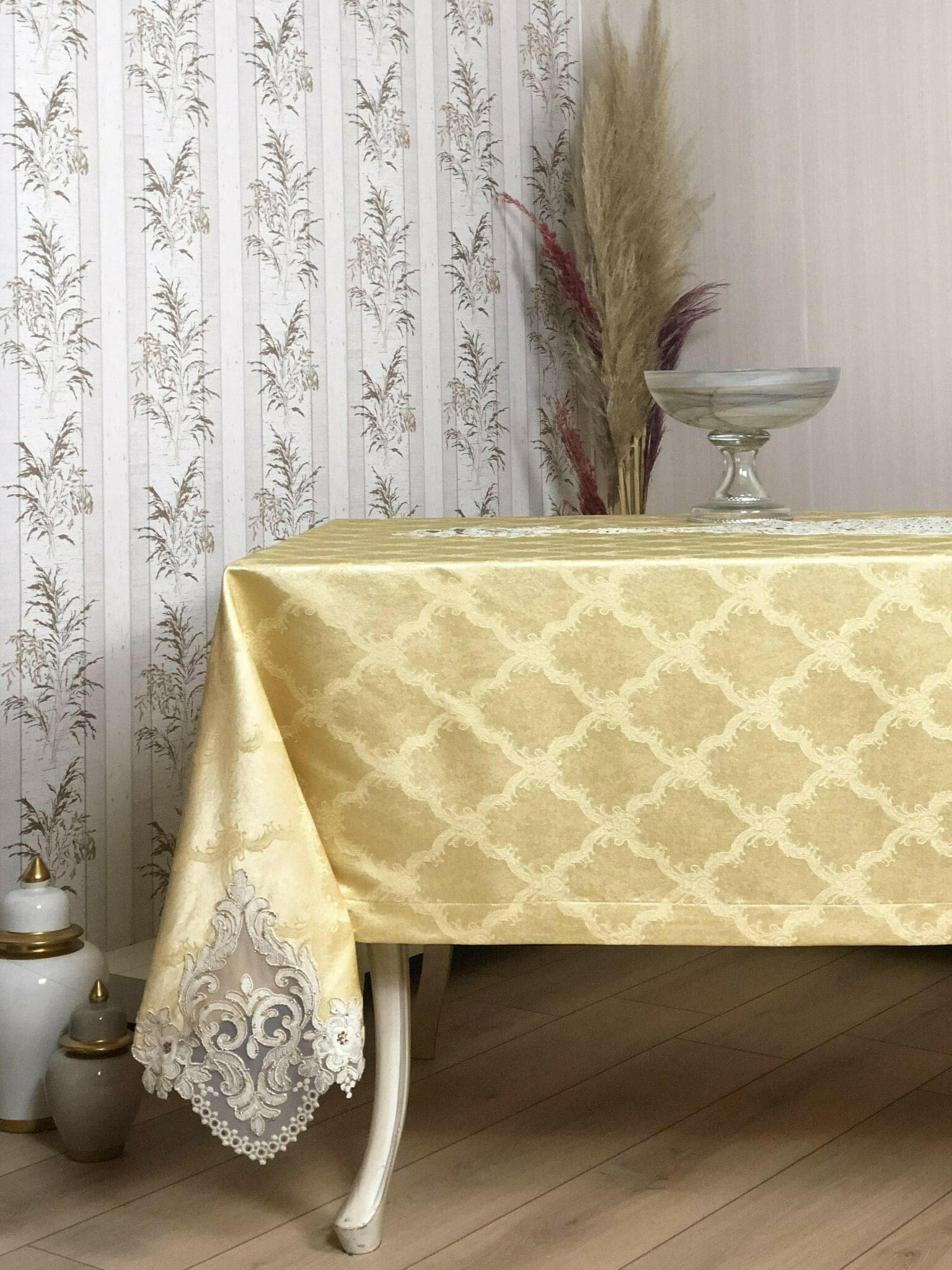 Demet Tablecloth Gold - creativehome-designs