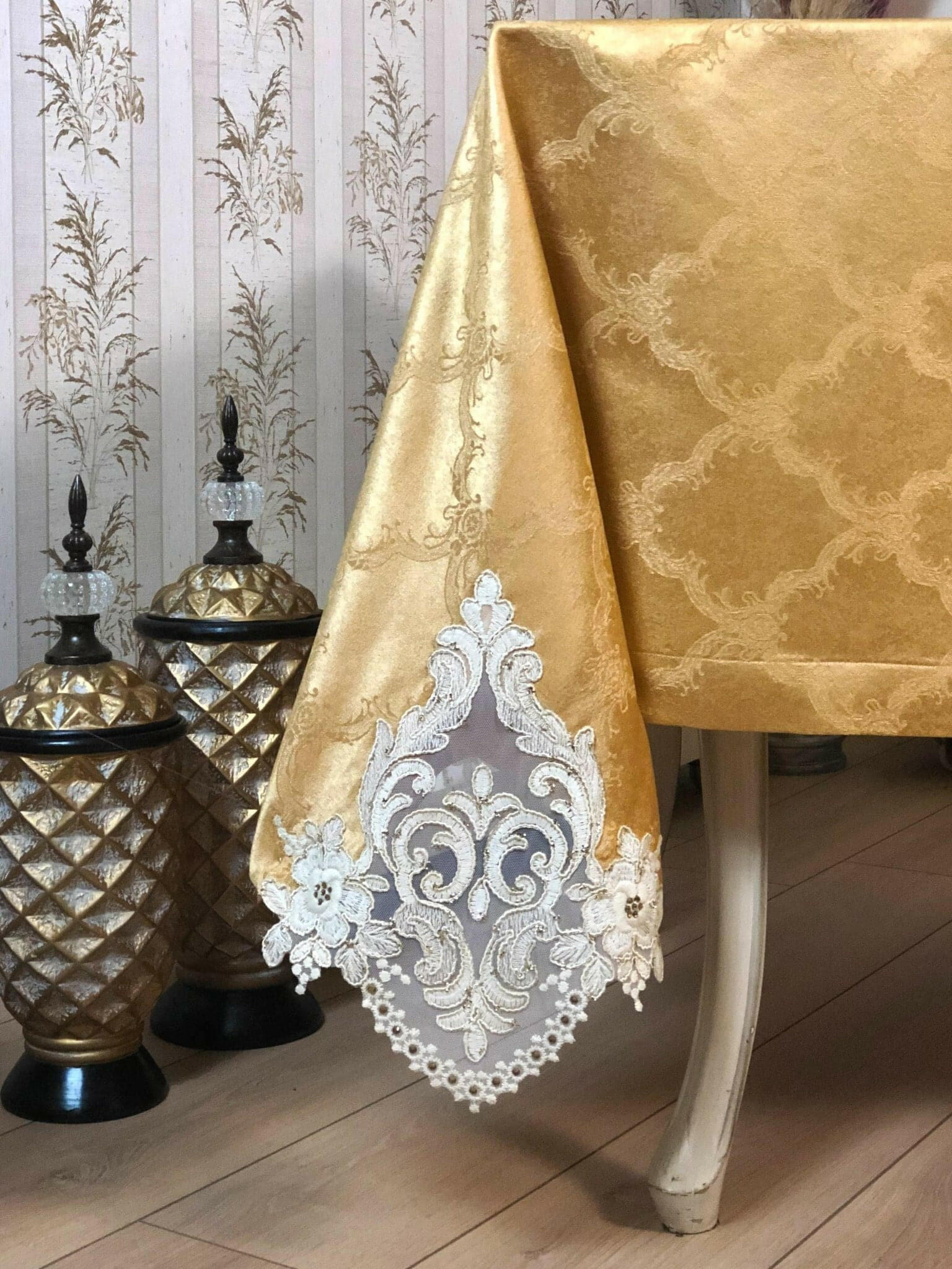 Demet Tablecloth Mustard - creativehome-designs