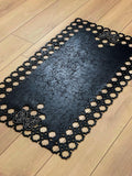 Kelebek Black Rug - Creative Home Designs, Butterfly Turkish Carpet, Non Slip Washable Velvet Mat,RUG-KLBK-Bla-4060,RUG-KLBK-Bla-60100,RUG-KLBK-Bla-70120,RUG-KLBK-Bla-85137