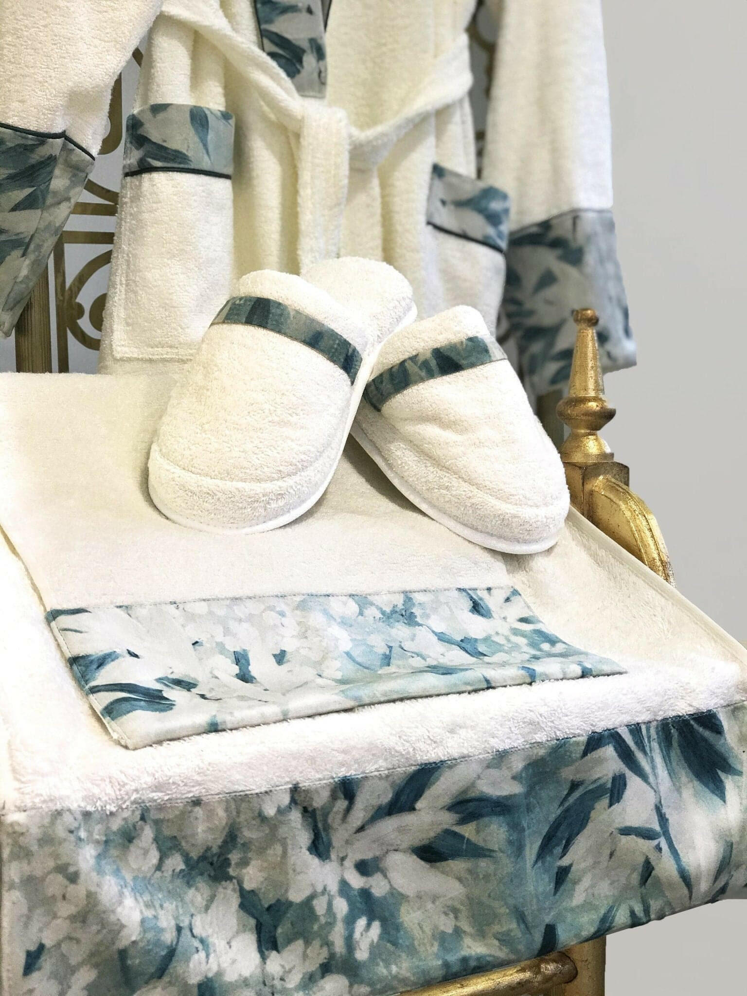 Lyla Bathrobe Set (His & Her) - Couple's Matching Bathrobe & Slippers