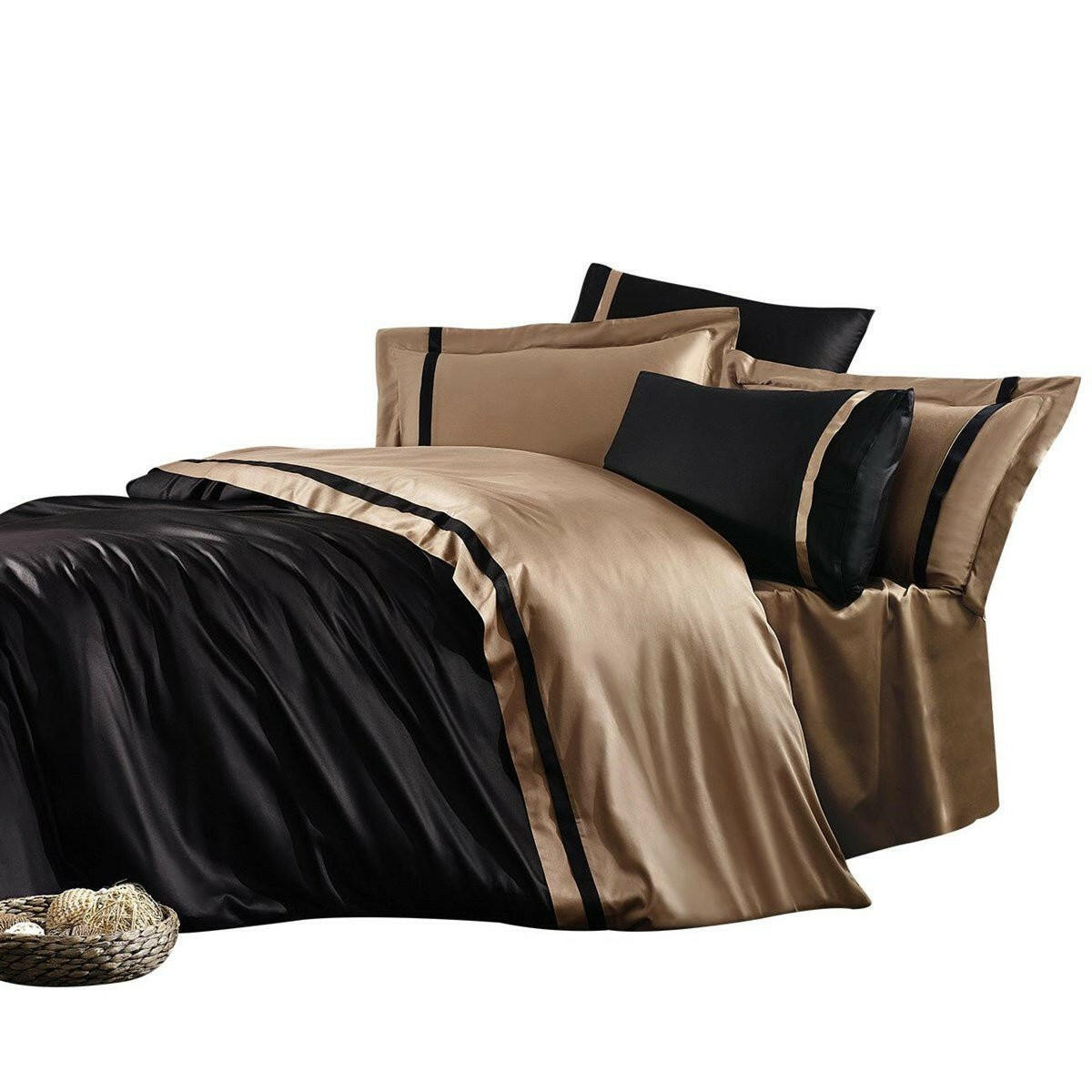 Mira Black & Gold 6 pieces Duvet Cover, Luxury & Modern Bedding Linen