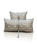 Ottoman Cushion Cover - Creative Home Designs Pillowcases, Turkish Throw Pillows & Shams, Grey Color Cut Out Geometric Pattern Sham
