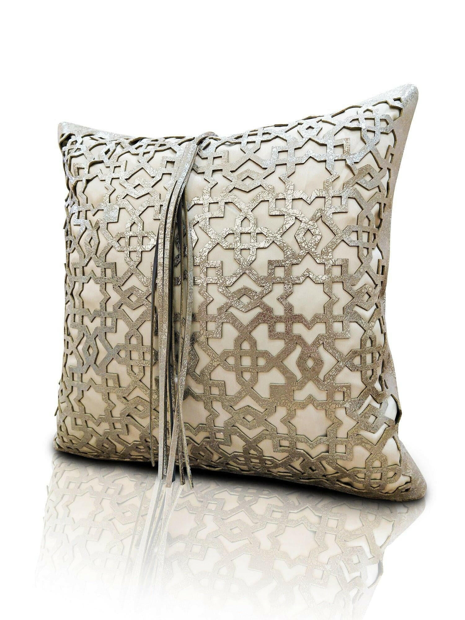 Ottoman Cushion Cover - Creative Home Designs Pillowcases, Turkish Throw Pillows & Shams, Grey Color Cut Out Geometric Pattern Sham,CC-CH-OTMN-Gre-1S1R,CC-CH-OTMN-Gre-2S,CC-CH-OTMN-Gre-2R,CC-CH-OTMN-Gre-2S1R