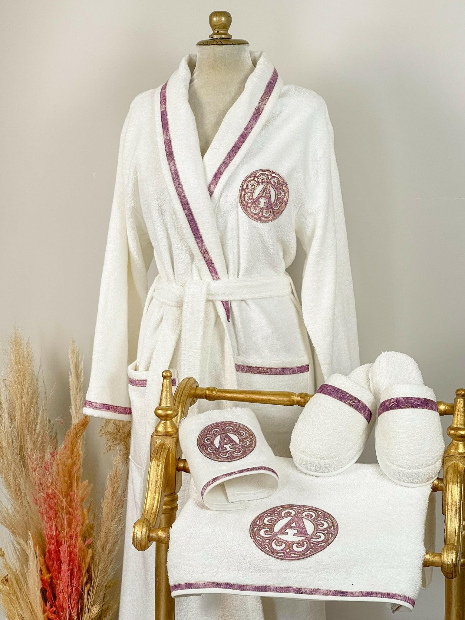 Personalized robe and on sale slippers