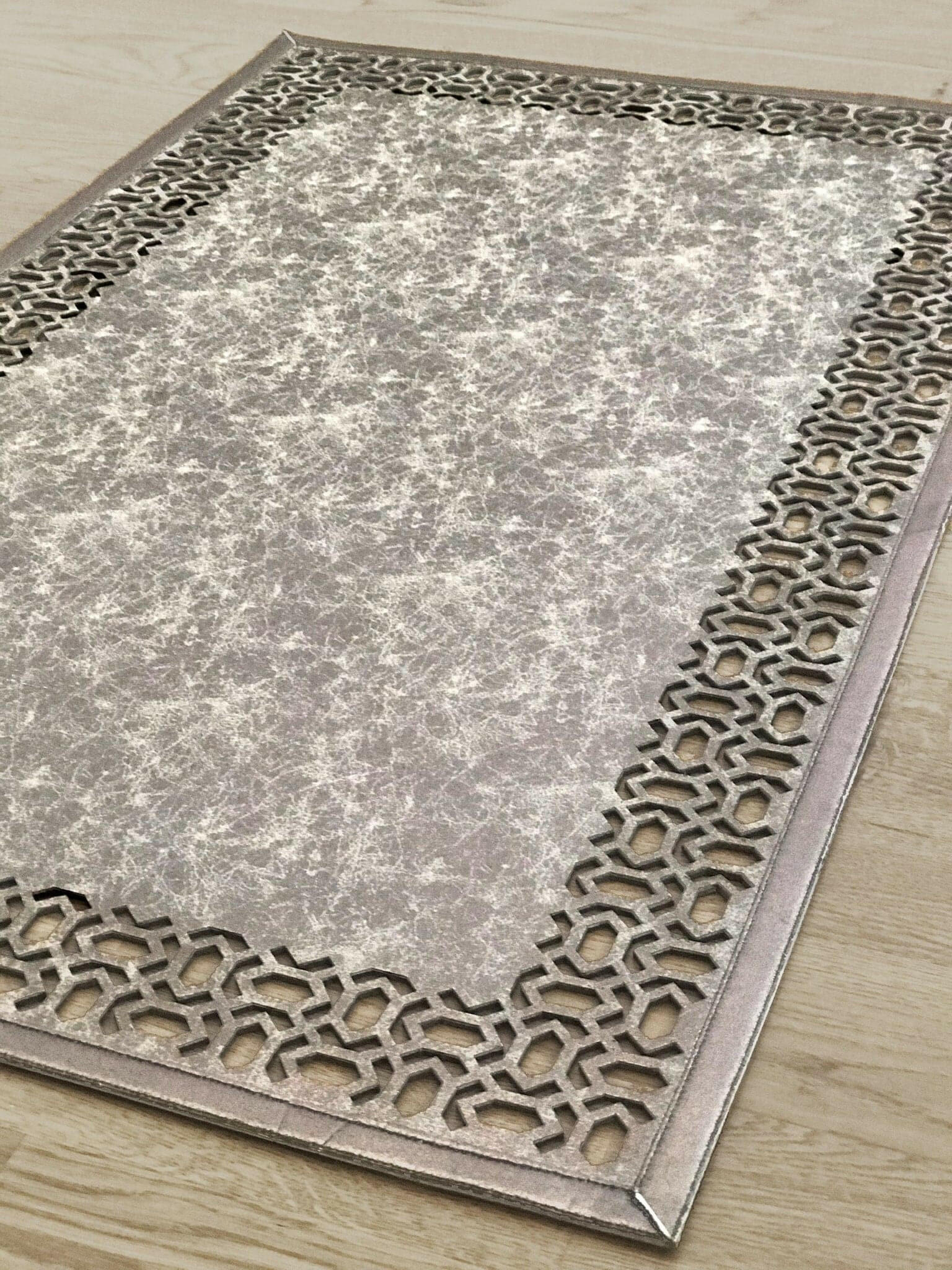 Pertek Rugs Petek Rectangular Rug, Geometric Pattern Leather Mat, Modern Carpet