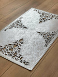 Sena Rug Aged Silver Grey Color Rug - Creative Home Designs Rugs, Oriental Style Cut Out Laser Turkish Carpet With Diamonds, Non Slip Durable Mat,RUG-SENA-Si-4060,UG-SENA-Si-60100,RUG-SENA-Si-70120,RUG-SENA-Si-85137,RUG-SENA-Si-121182