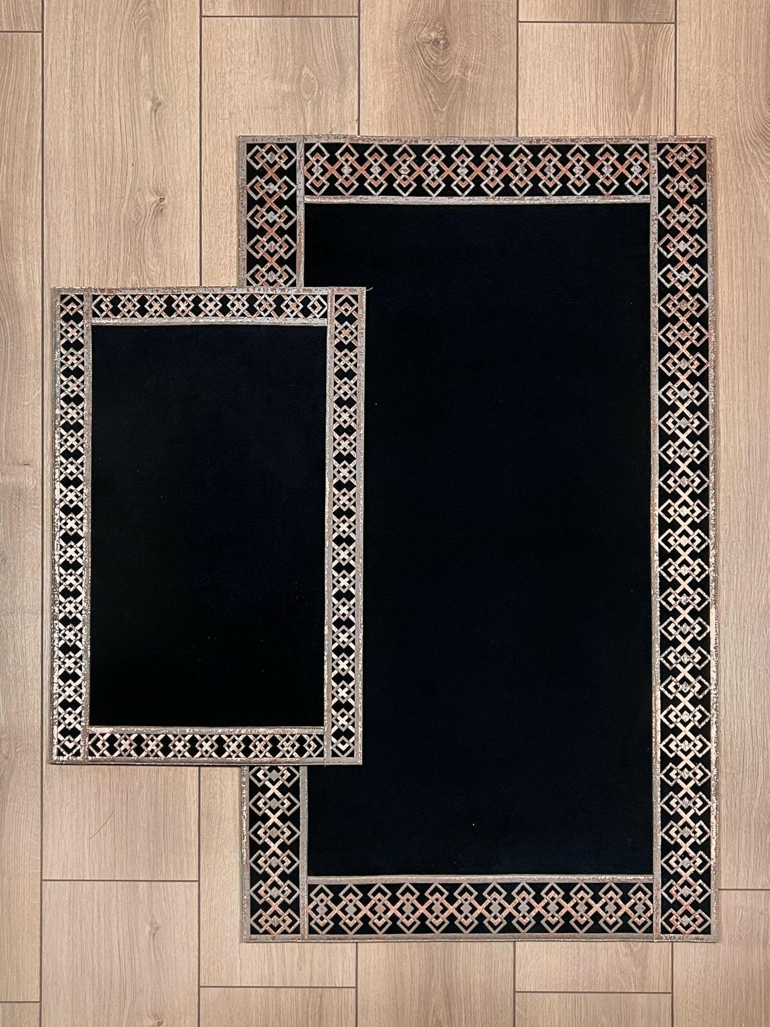 Tara Rectangular Area Rug Celtic Style Patterned Mat, Washable Carpet