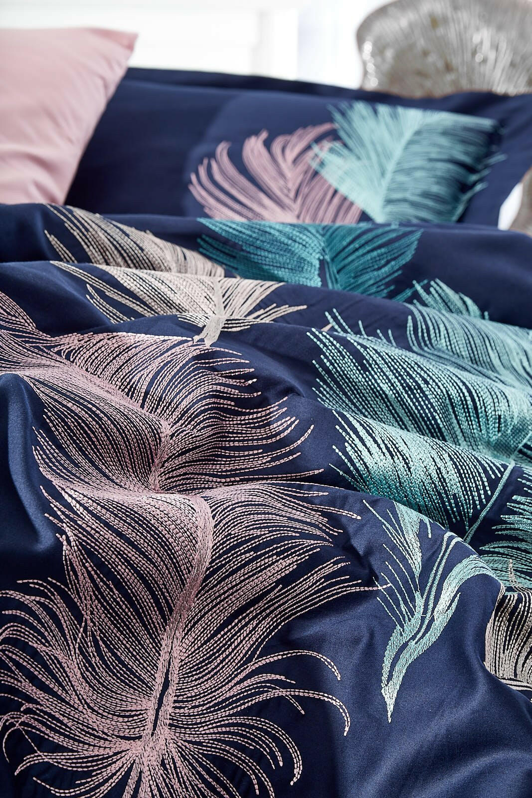 Yaprak Blue - Embroidered Luxury Duvet Cover Set - Creative HomeDuvet Covers