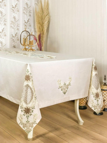 Yesim Cream Tablecloth - creativehome-designsTablecloths